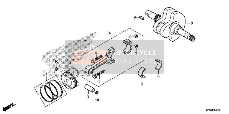 Honda SH300A 2016 Eje de manivela/ Pistón para un 2016 Honda SH300A